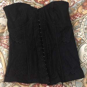 Black lace bustier corset